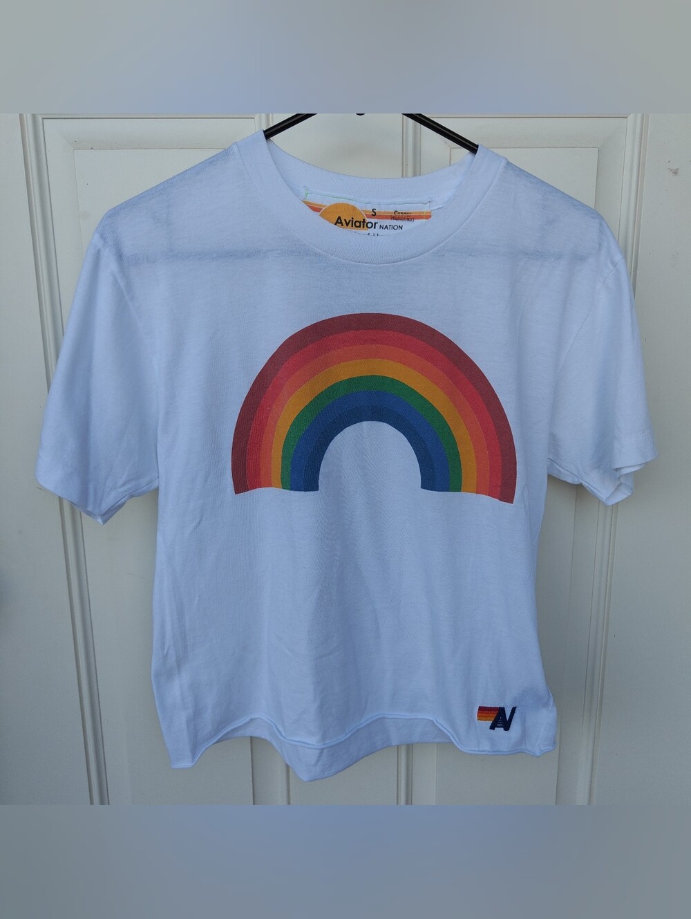 Aviator Nation Size S Cropped Boyfriend T- Shirt